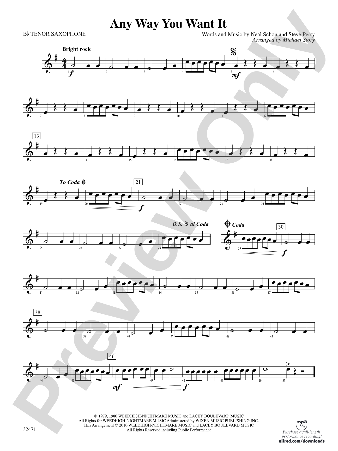 Any Way You Want It: B-flat Tenor Saxophone