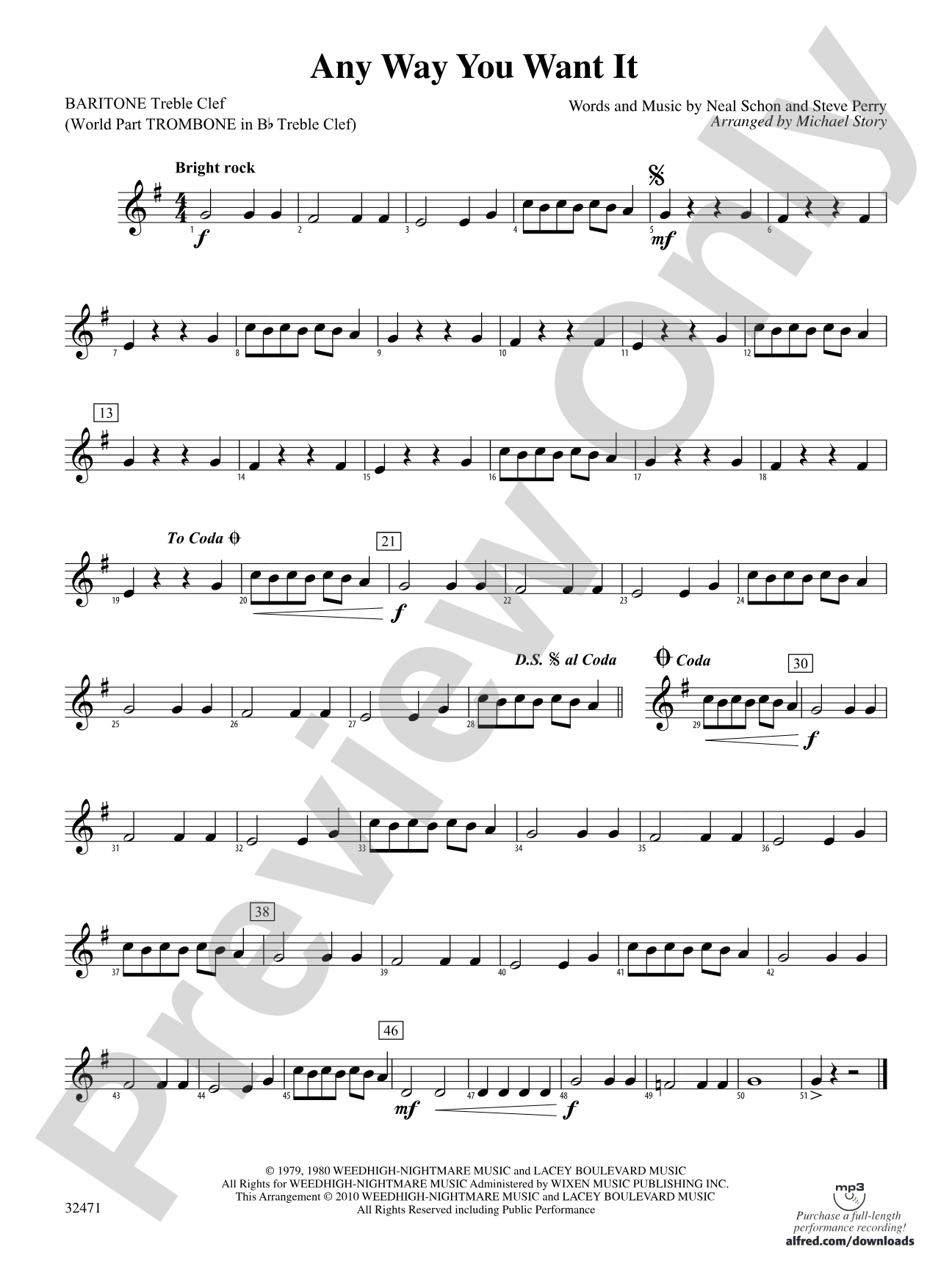 Any Way You Want It: (wp) Baritone T.C.