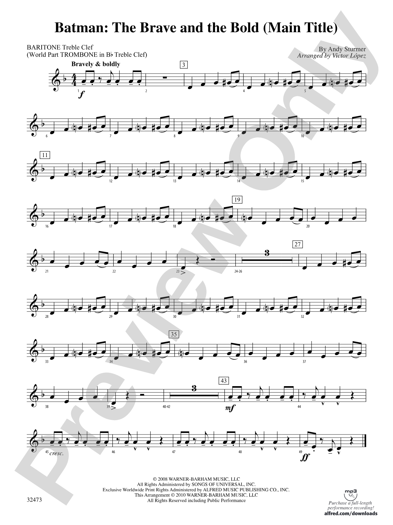 Batman: The Brave and the Bold (Main Title): Baritone T.C.