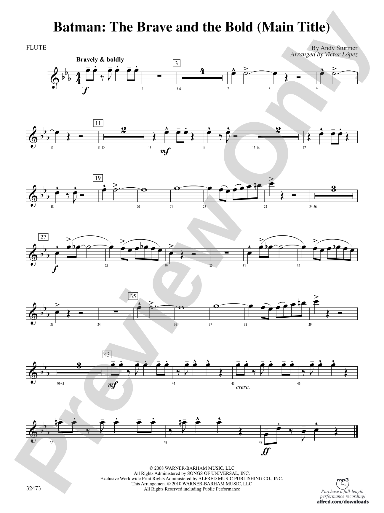 Batman: The Brave and the Bold (Main Title): Flute