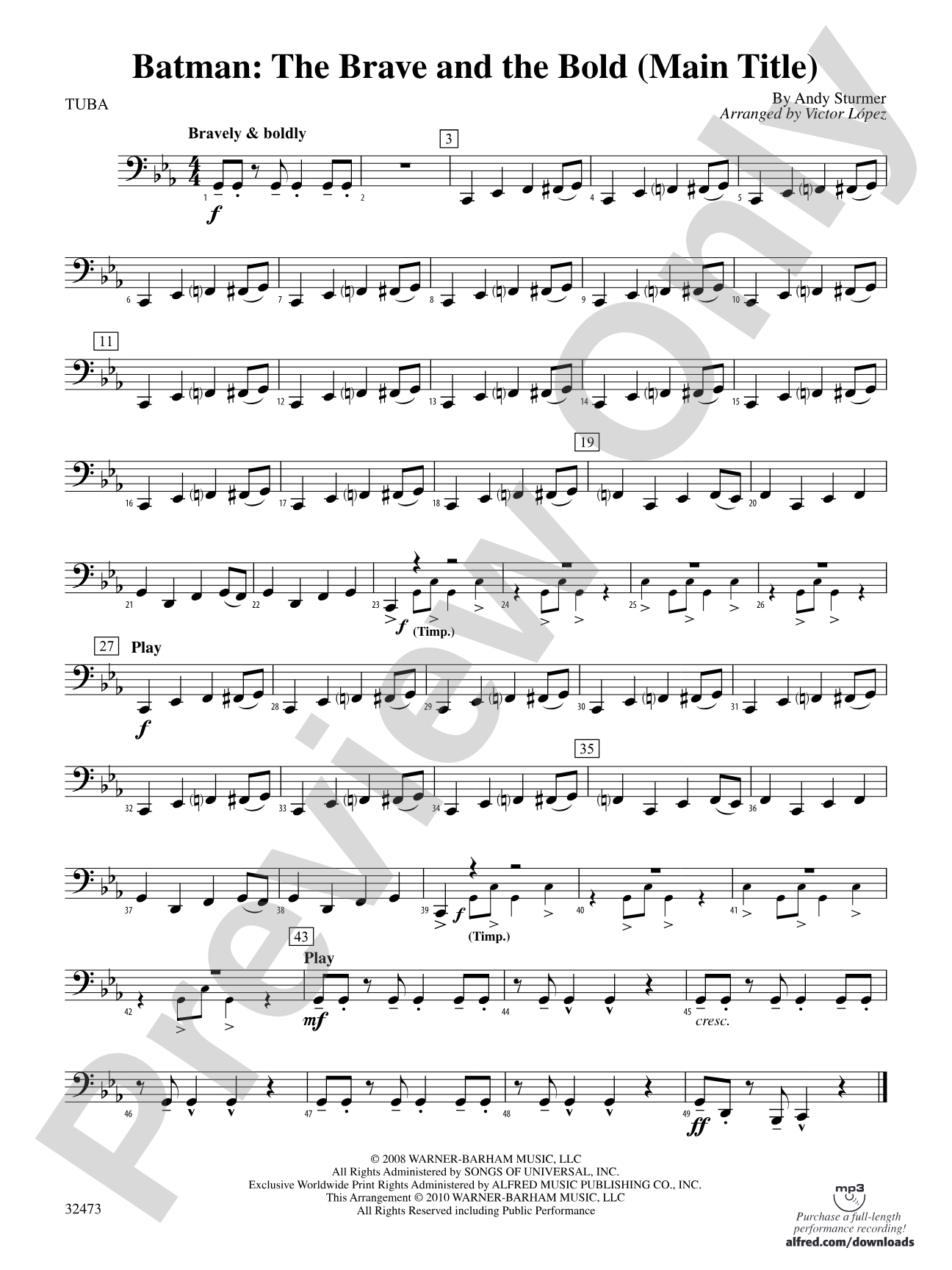 Batman: The Brave and the Bold (Main Title): Tuba