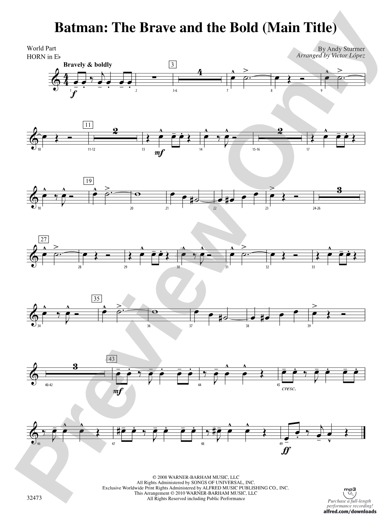 Batman: (wp) 1st Horn in E-flat