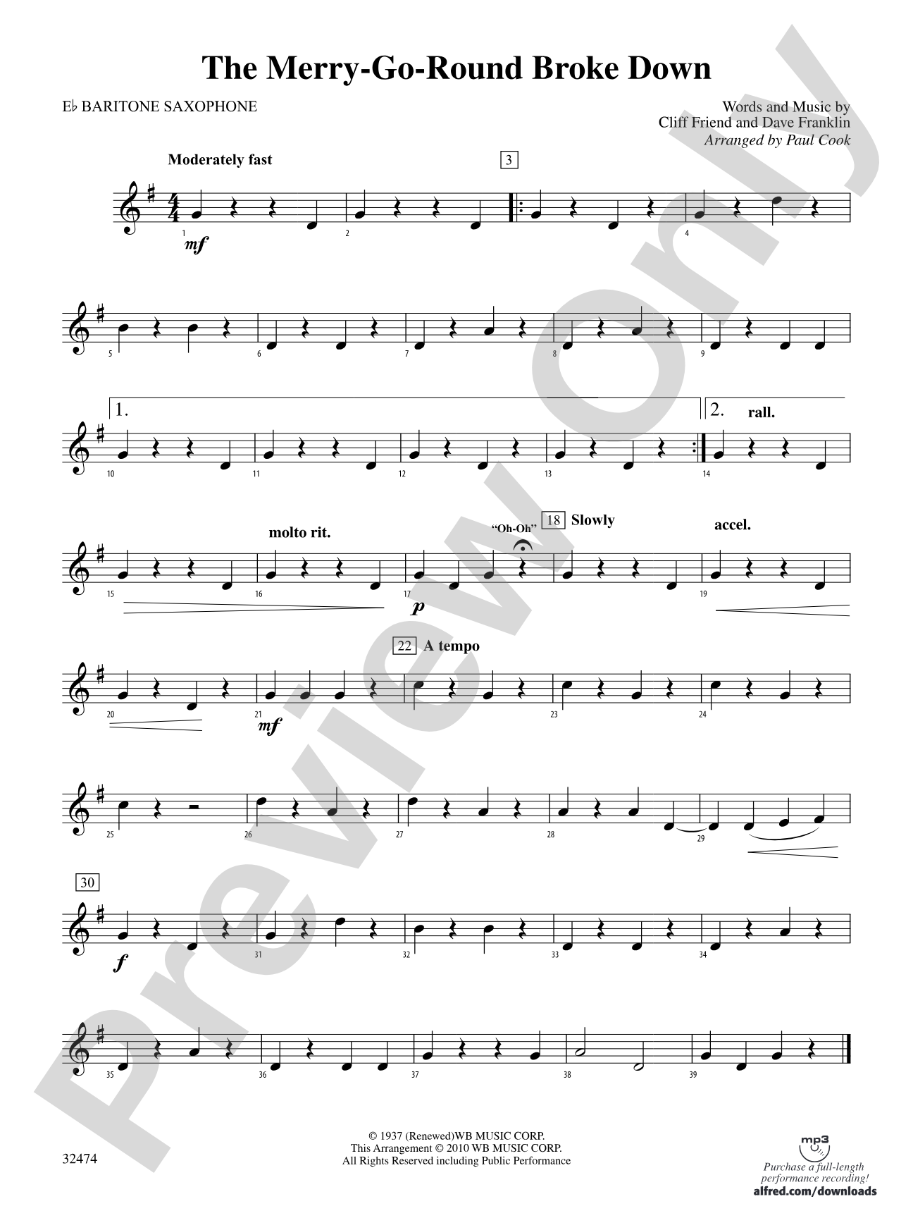 The Merry-Go-Round Broke Down: E-flat Baritone Saxophone