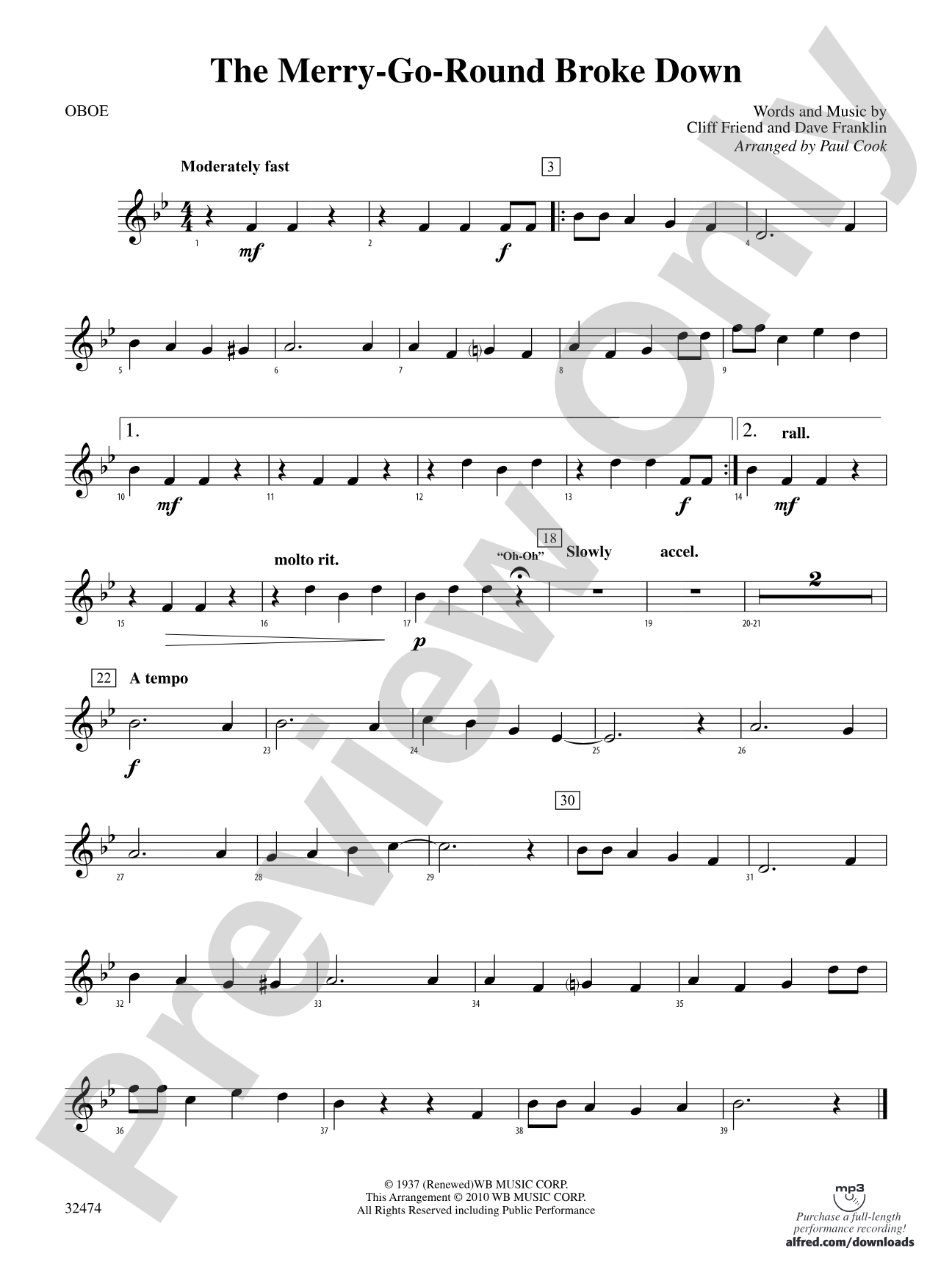 The Merry-Go-Round Broke Down: Oboe