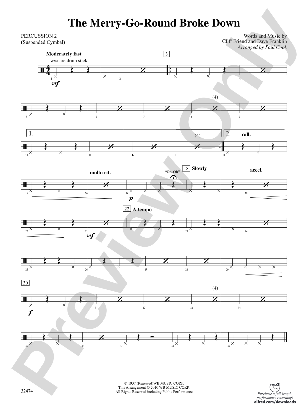 The Merry-Go-Round Broke Down: 2nd Percussion