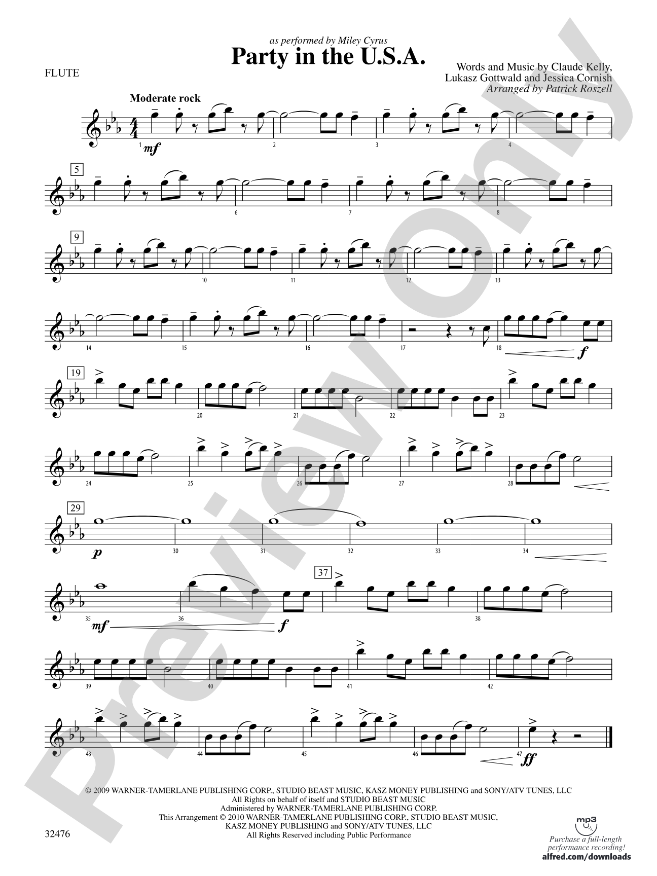 Party in the U.S.A.: Flute