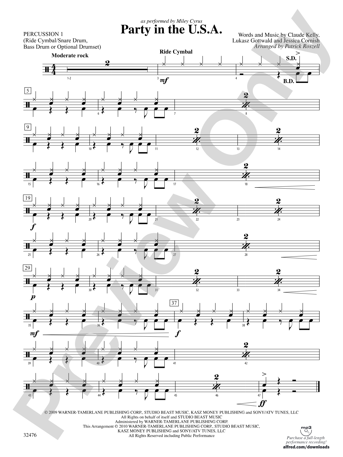 Party in the U.S.A.: 1st Percussion