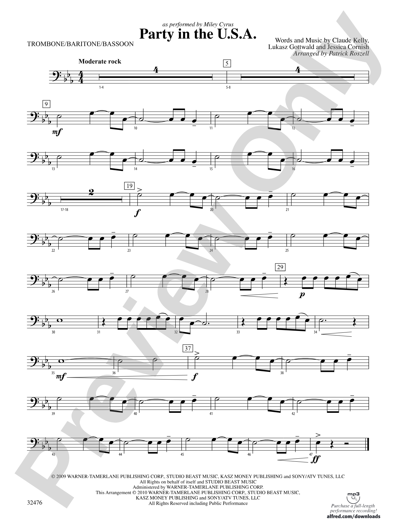 Party in the U.S.A.: 1st Trombone