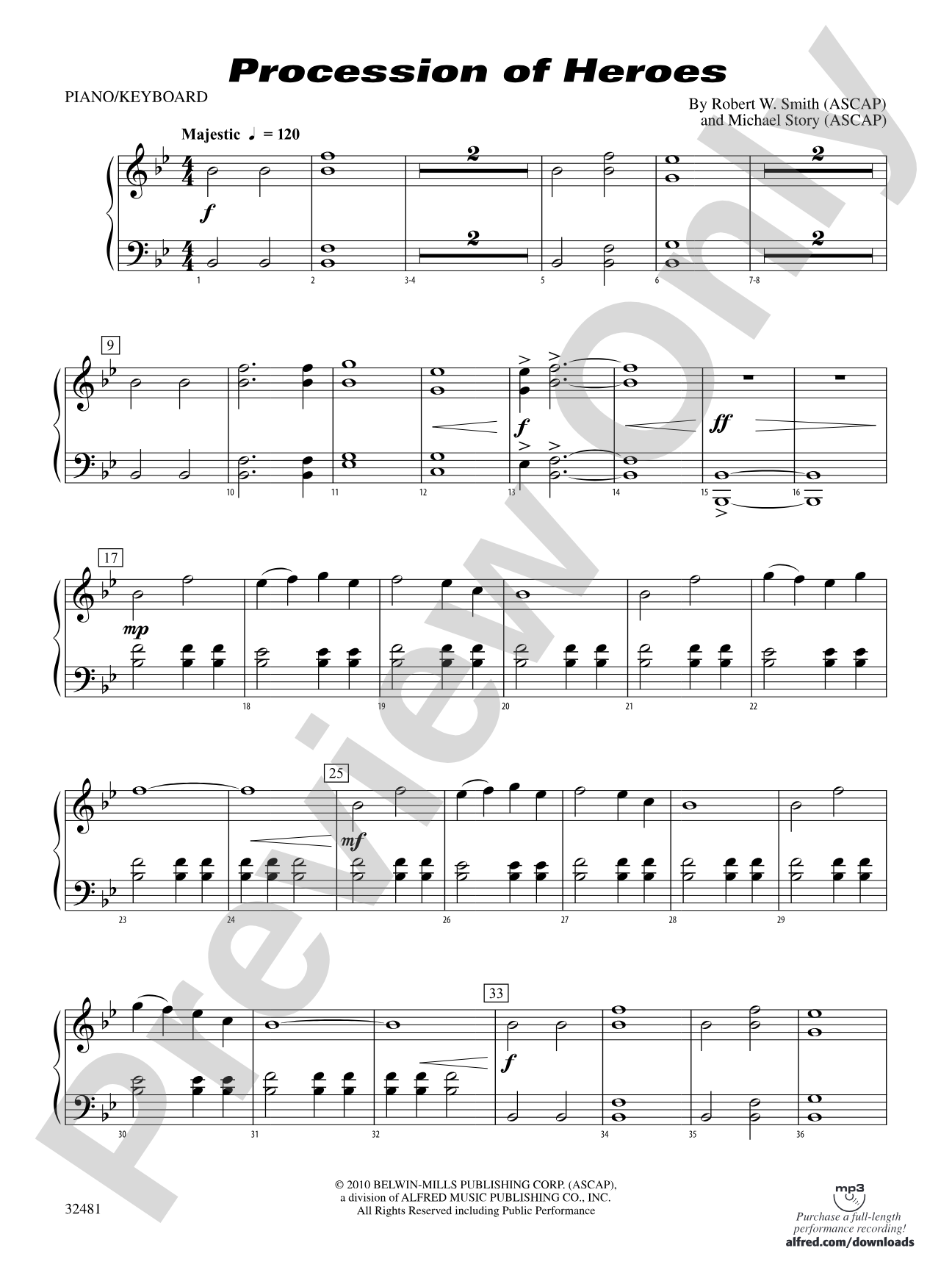 Procession of Heroes: Piano Accompaniment