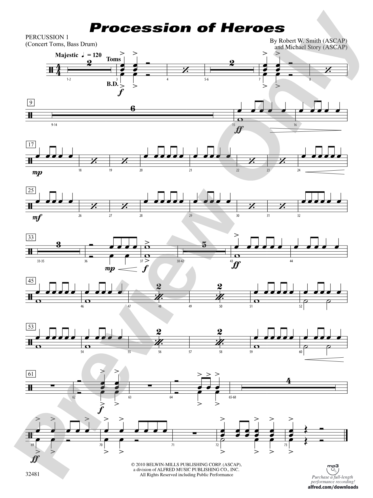 Procession of Heroes: 1st Percussion
