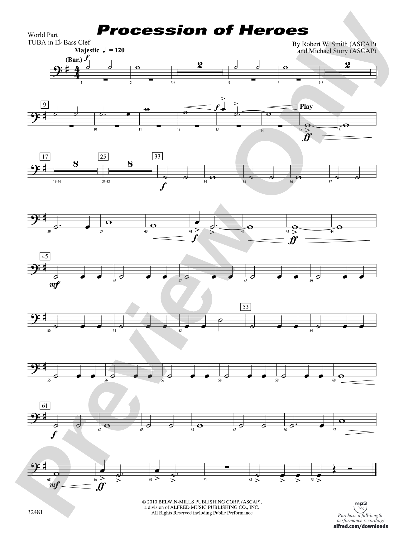Procession of Heroes: (wp) E-flat Tuba B.C.