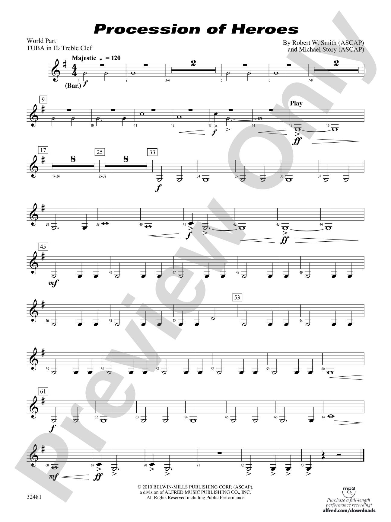 Procession of Heroes: (wp) E-flat Tuba T.C.