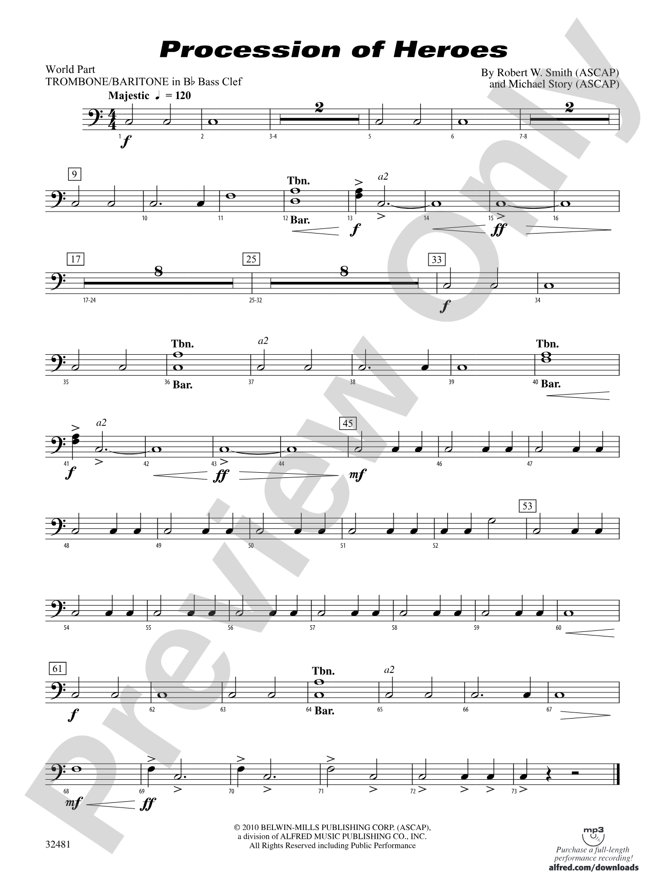 Procession of Heroes: (wp) 1st B-flat Trombone B.C.