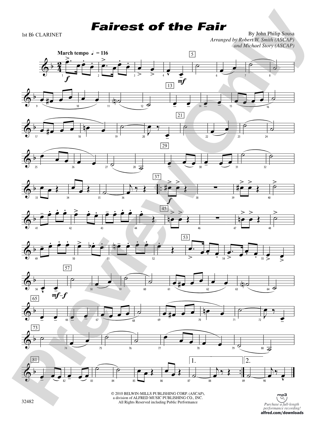 Fairest of the Fair: 1st B-flat Clarinet