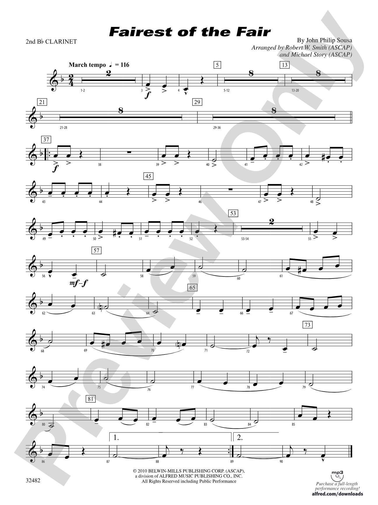 Fairest of the Fair: 2nd B-flat Clarinet