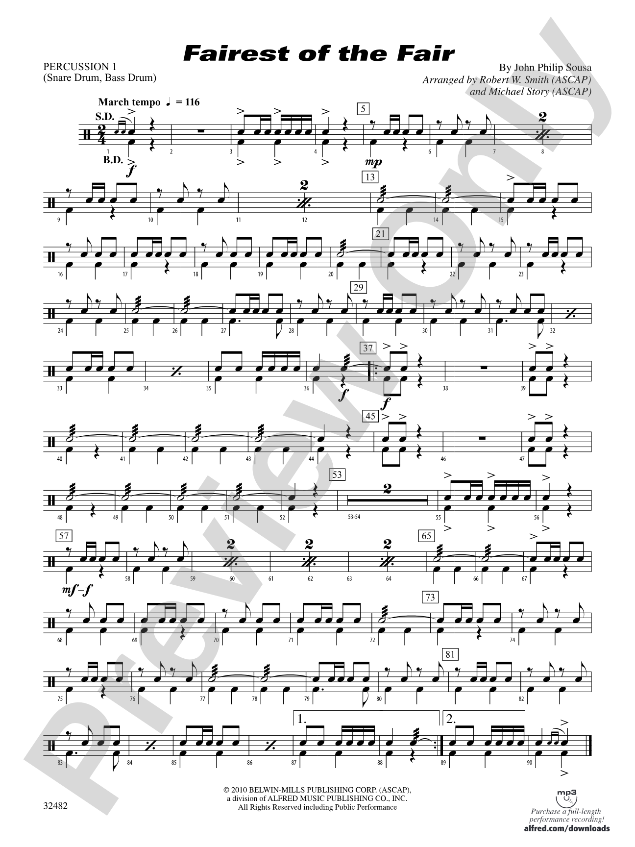 Fairest of the Fair: 1st Percussion