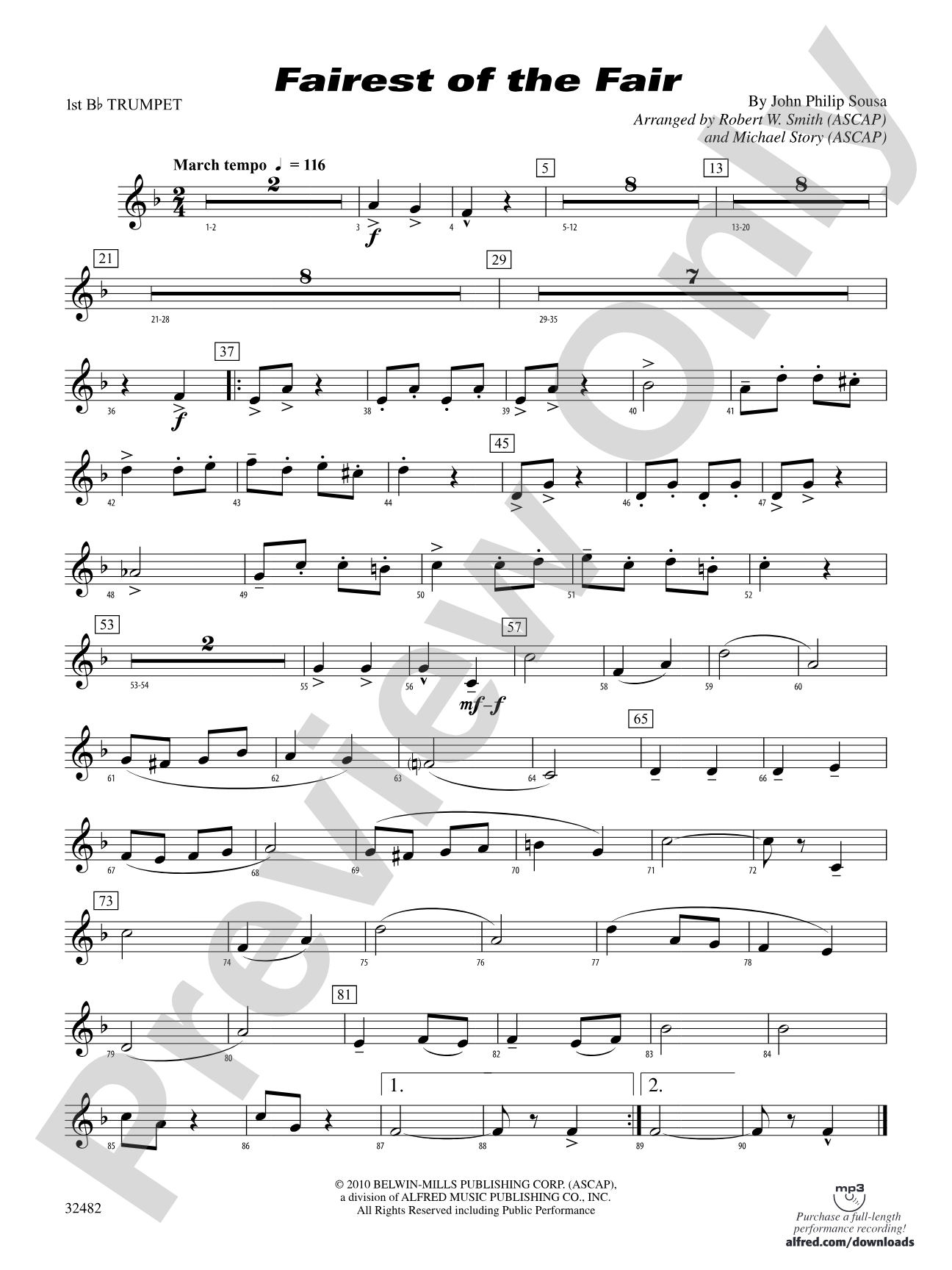 Fairest of the Fair: 1st B-flat Trumpet