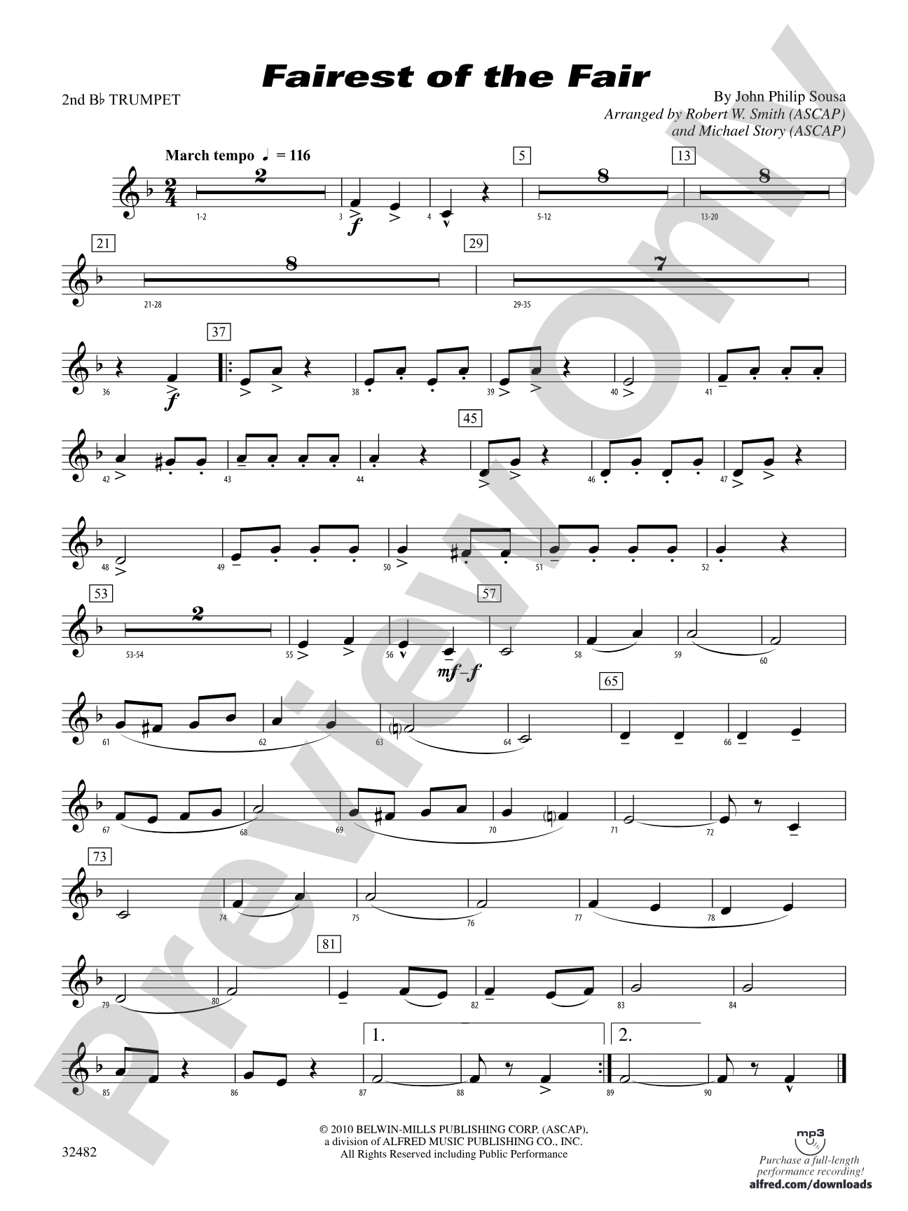 Fairest of the Fair: 2nd B-flat Trumpet