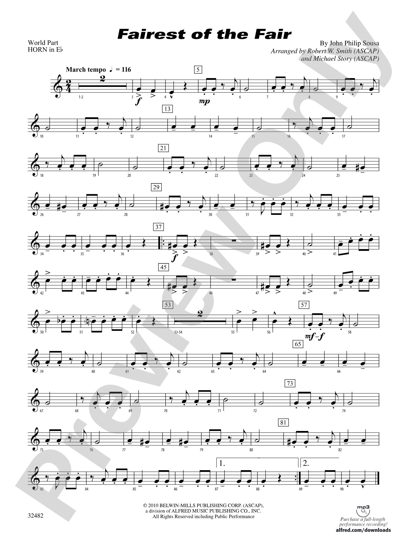 Fairest of the Fair: (wp) 1st Horn in E-flat