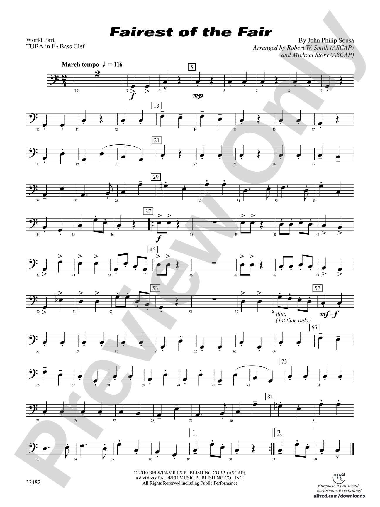 Fairest of the Fair: (wp) E-flat Tuba B.C.