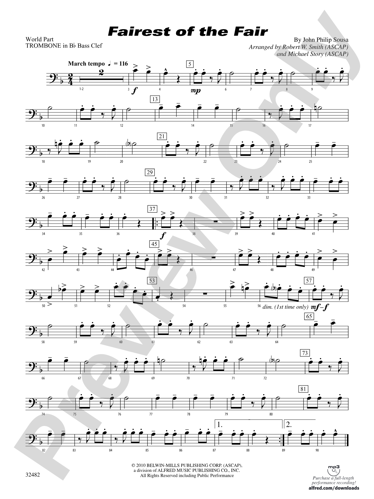 Fairest of the Fair: (wp) 1st B-flat Trombone B.C.