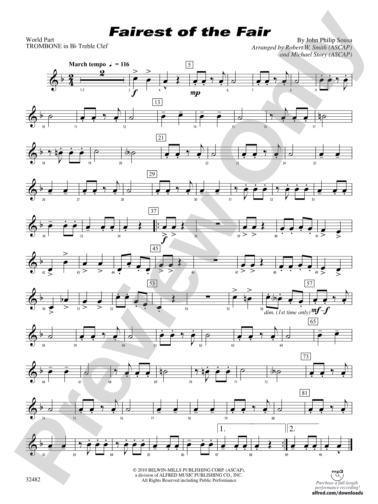 Fairest of the Fair: (wp) 1st B-flat Trombone T.C.