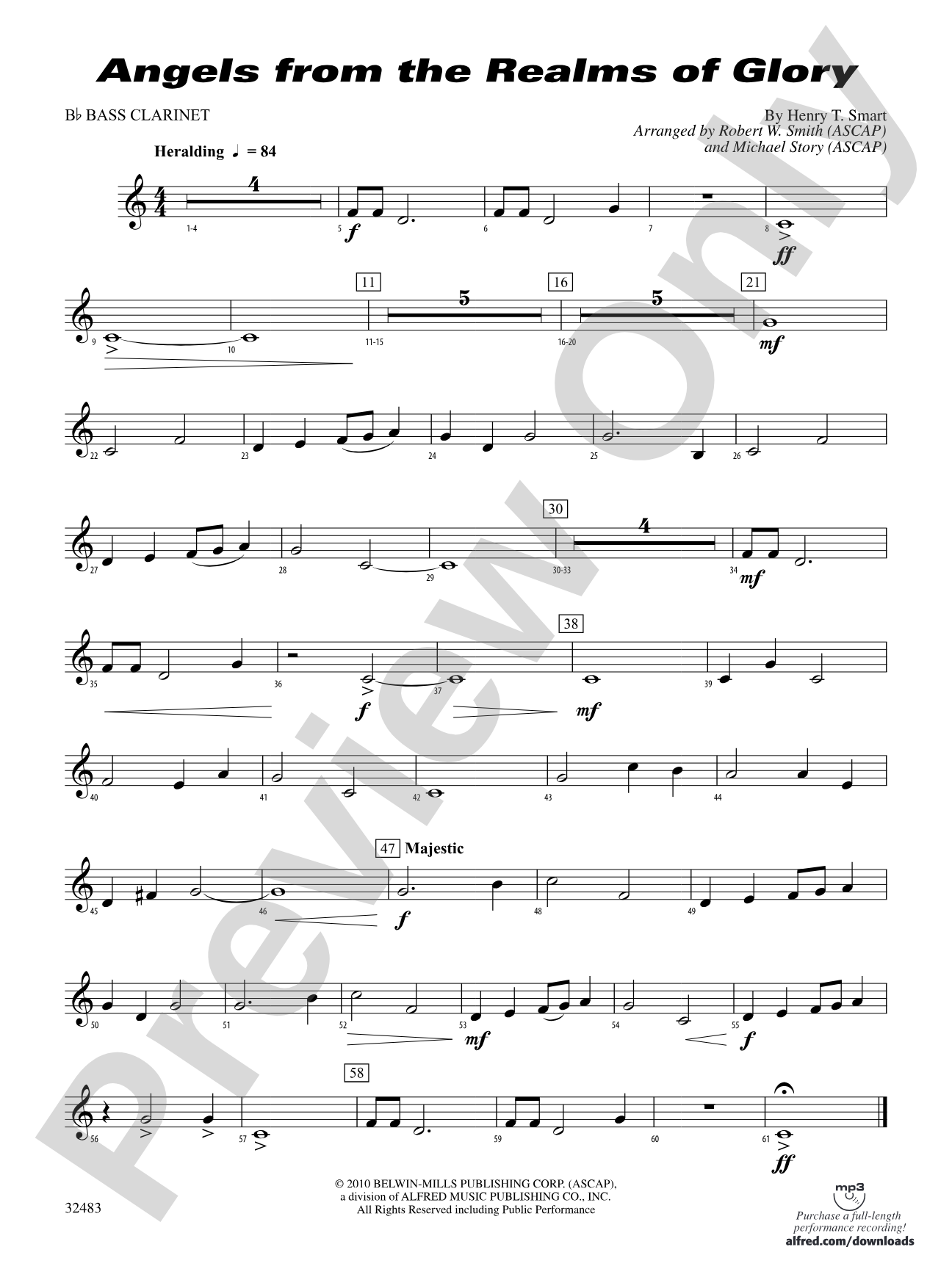 Angels from the Realms of Glory: B-flat Bass Clarinet