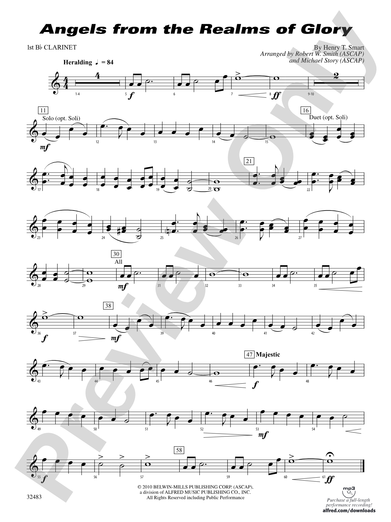 Angels from the Realms of Glory: 1st B-flat Clarinet