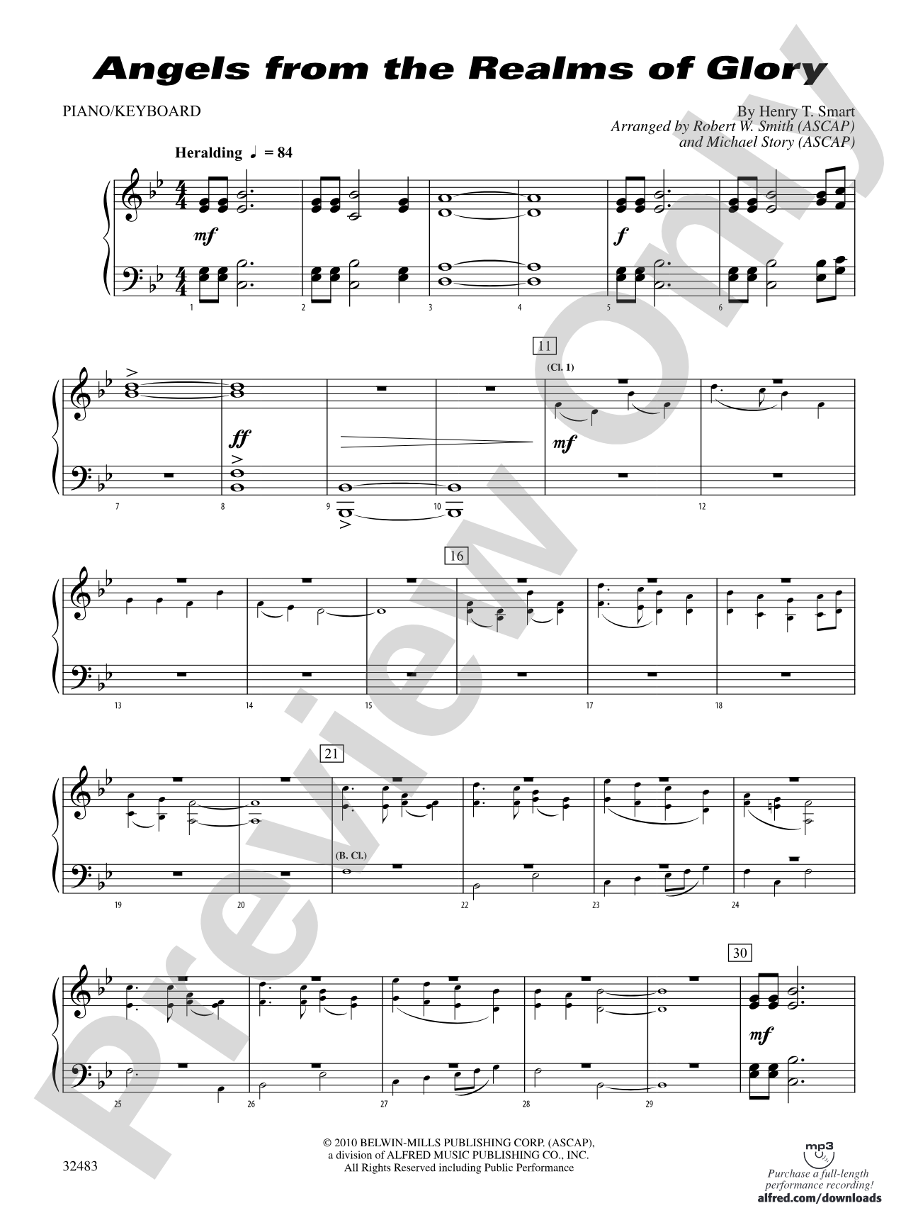 Angels from the Realms of Glory: Piano Accompaniment