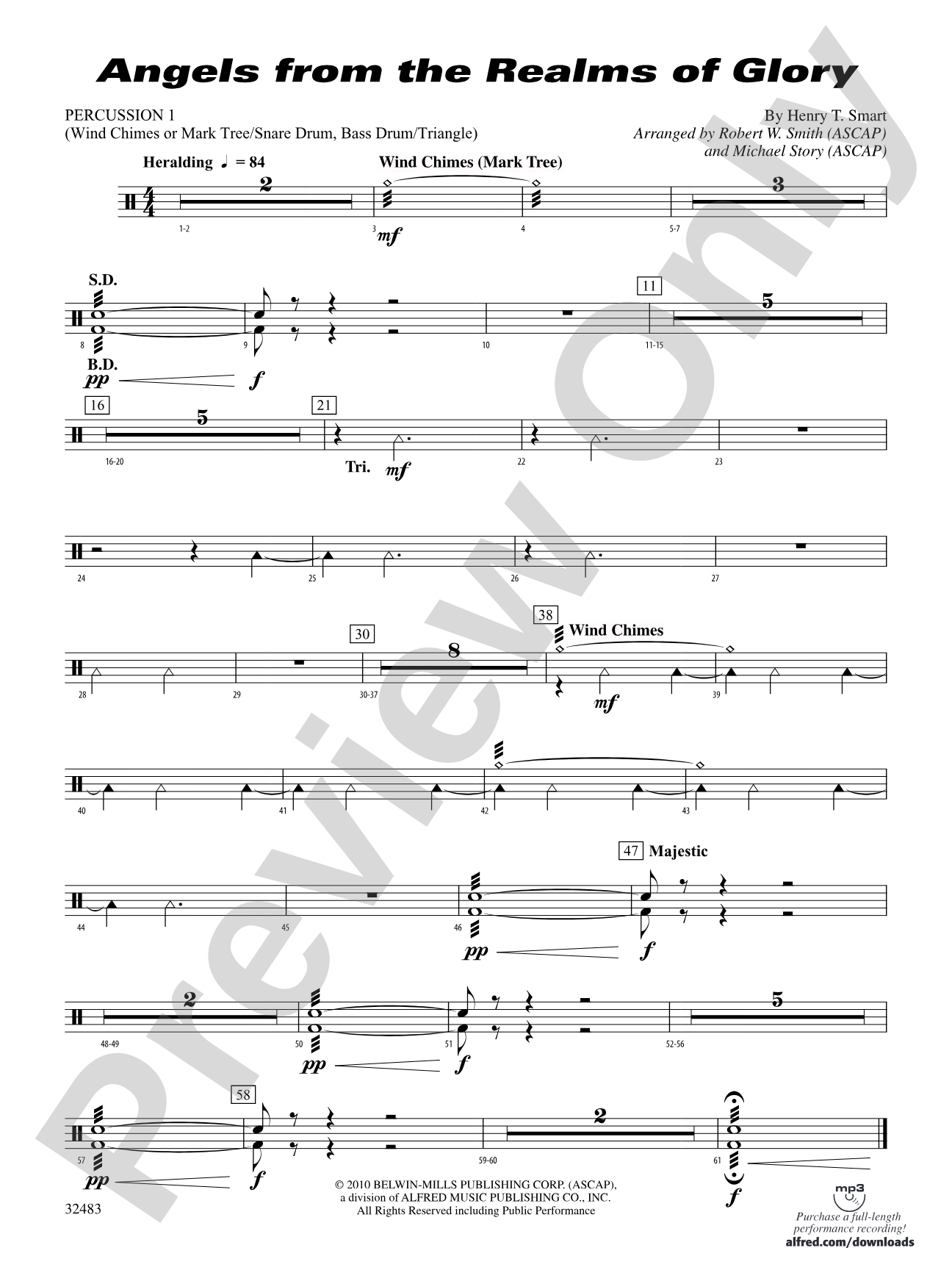 Angels from the Realms of Glory: 1st Percussion