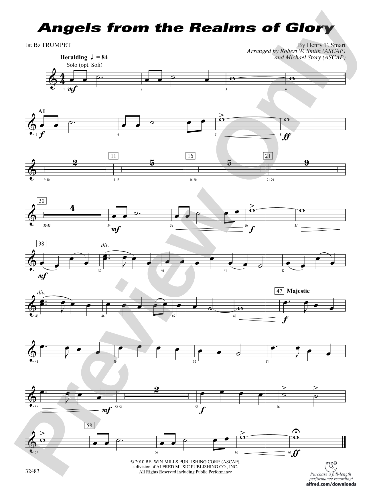 Angels from the Realms of Glory: 1st B-flat Trumpet