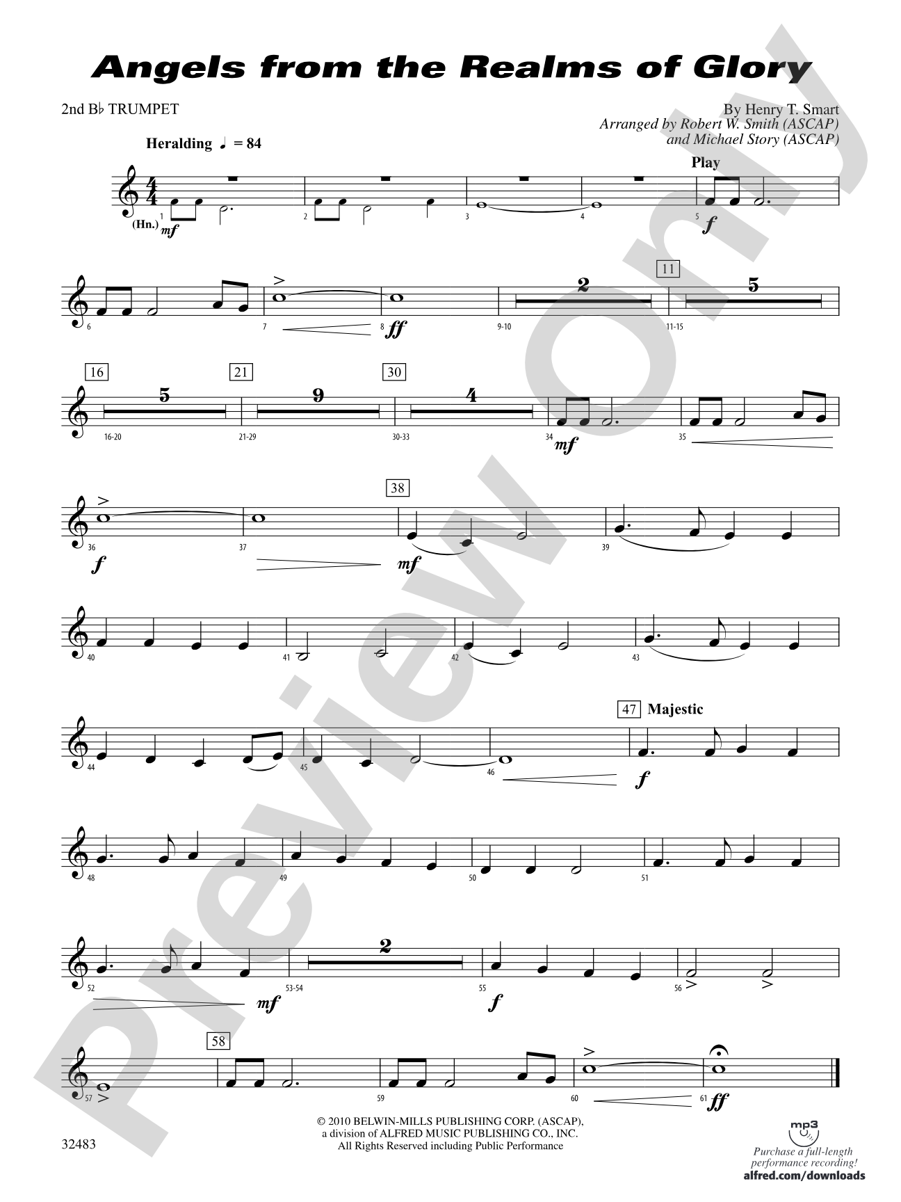 Angels from the Realms of Glory: 2nd B-flat Trumpet