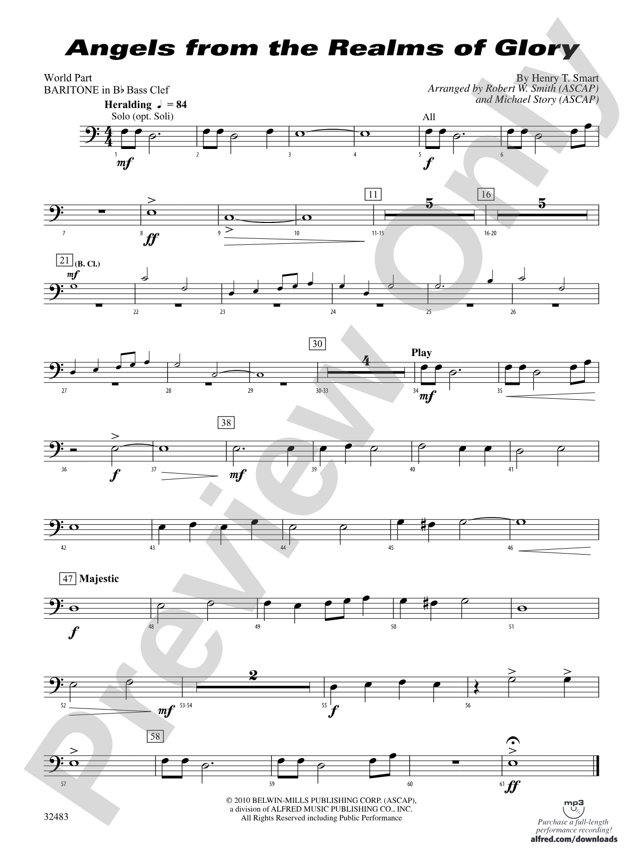 Angels from the Realms of Glory: (wp) B-flat Baritone B.C.