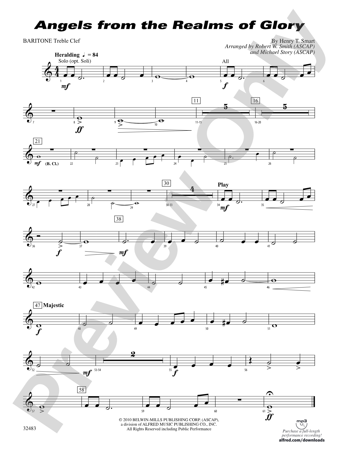 Angels from the Realms of Glory: (wp) Baritone T.C.