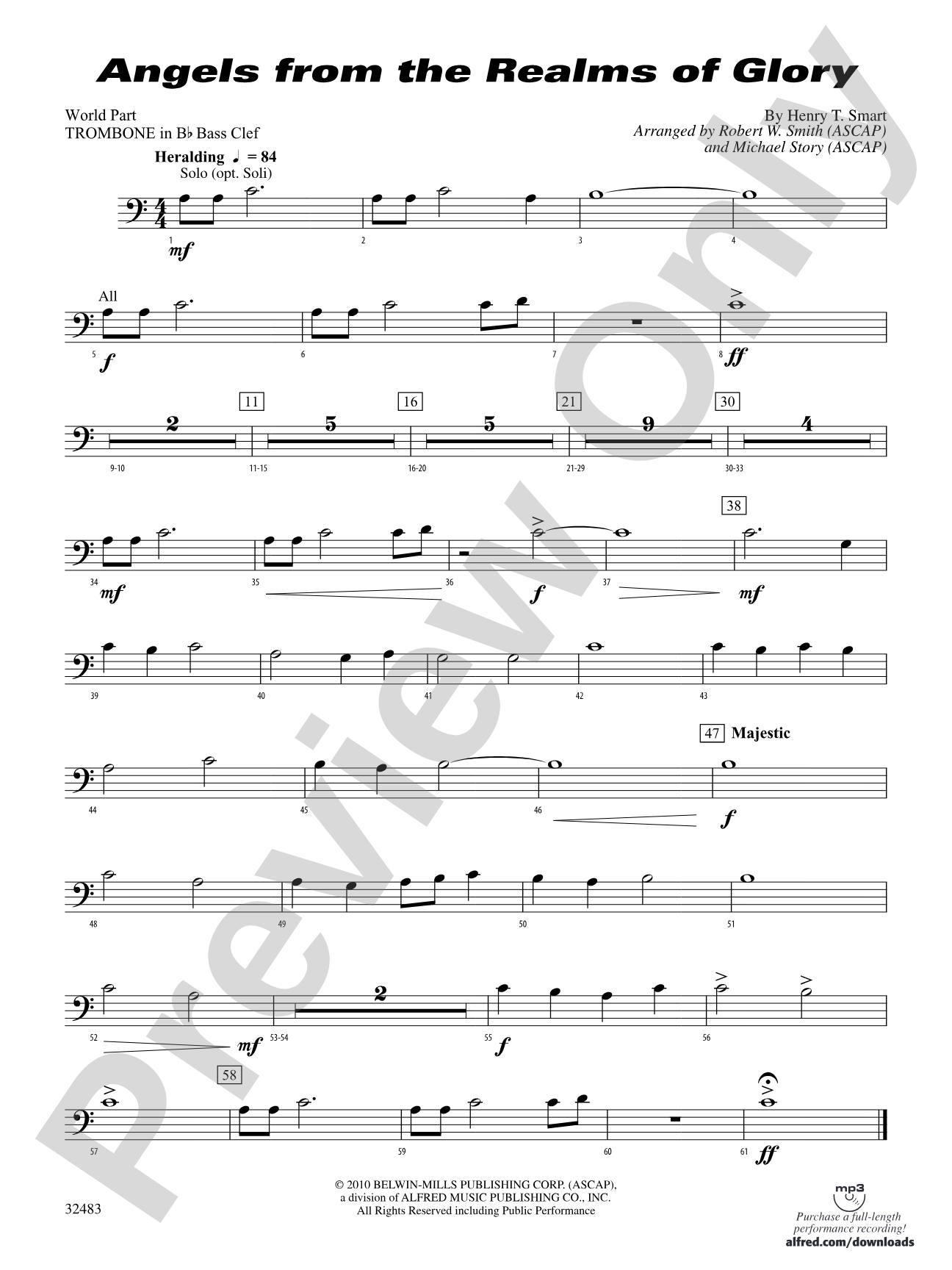 Angels from the Realms of Glory: (wp) 1st B-flat Trombone B.C.