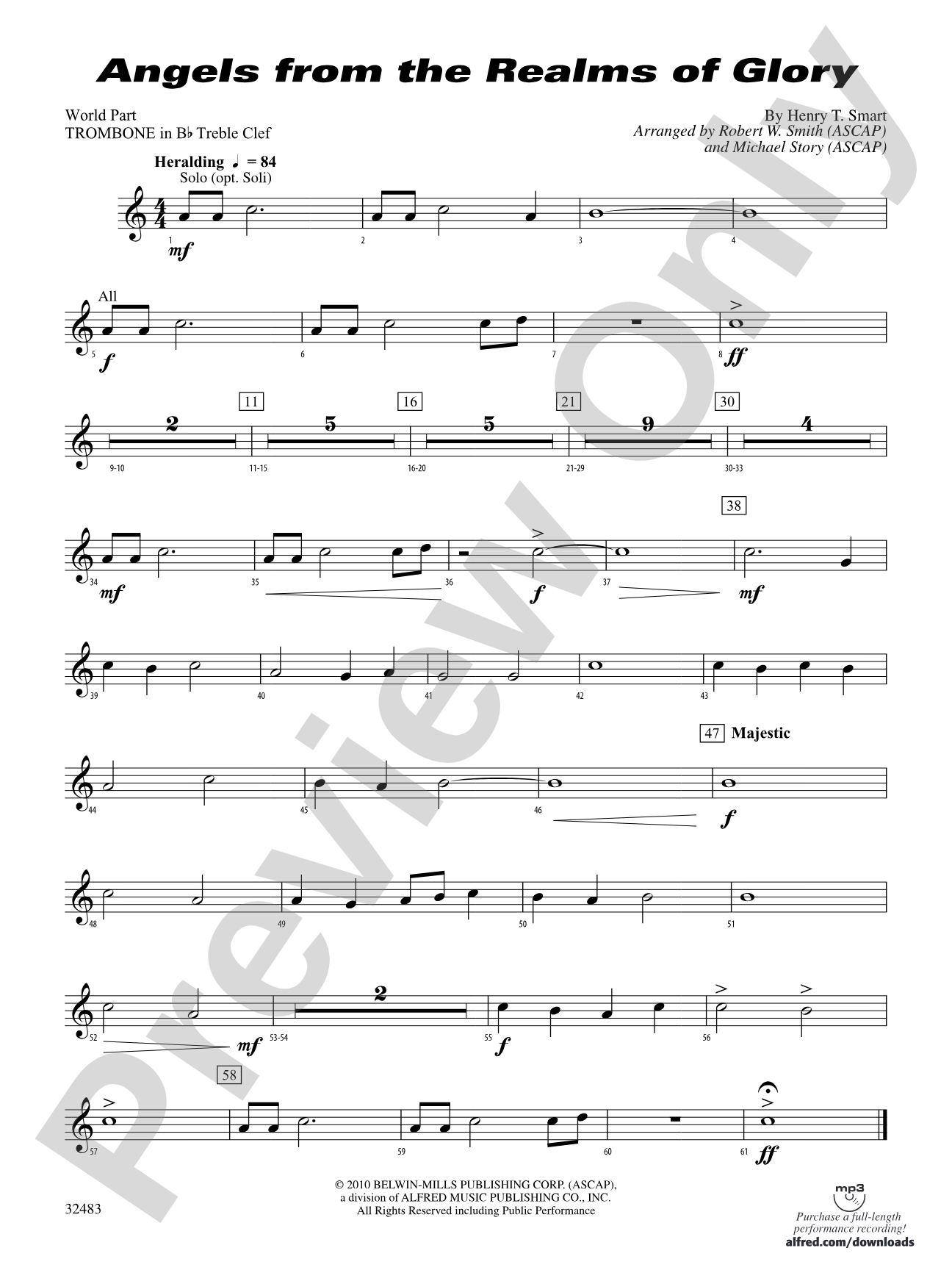 Angels from the Realms of Glory: (wp) 1st B-flat Trombone T.C.