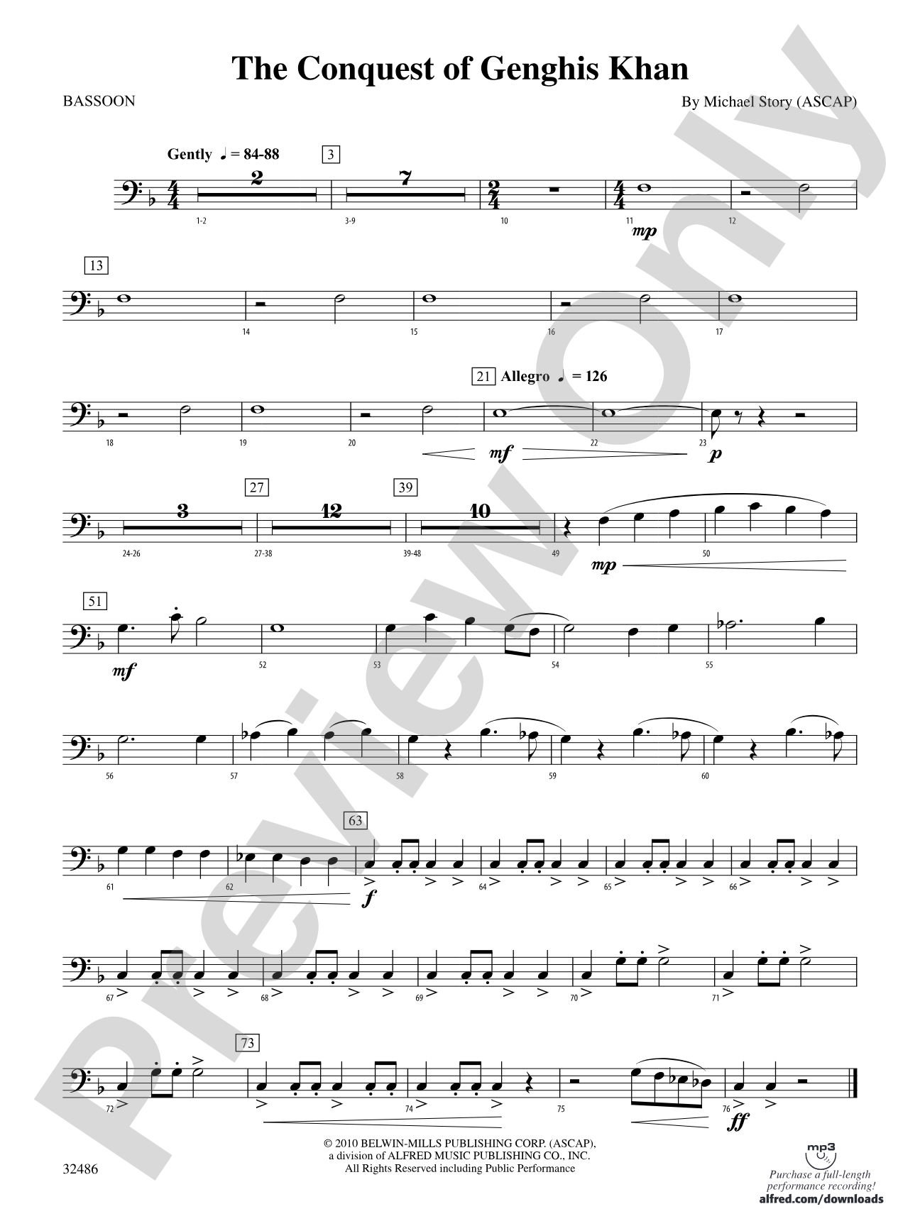 The Conquest of Genghis Khan: Bassoon