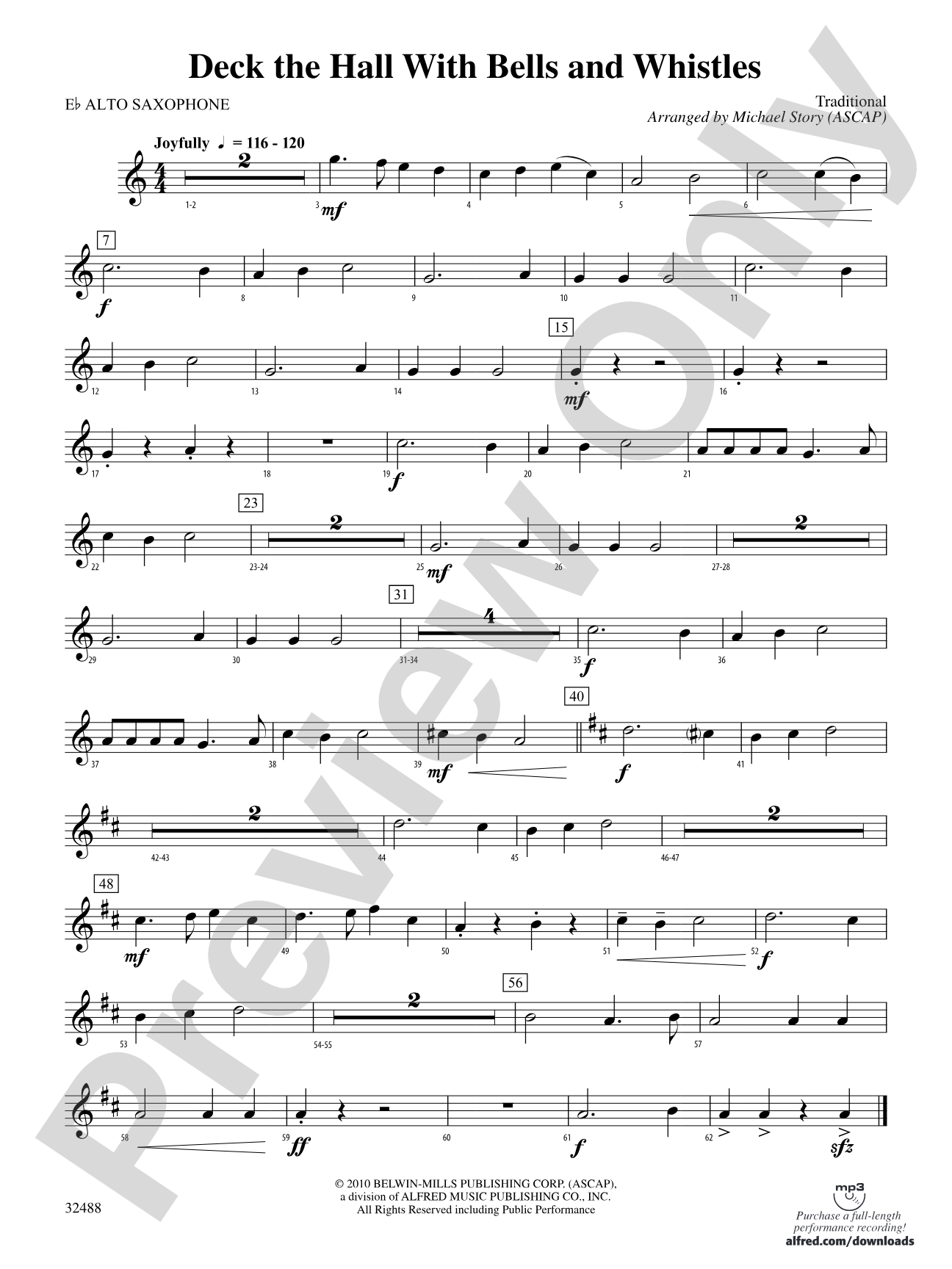 Deck the Hall with Bells and Whistles: E-flat Alto Saxophone