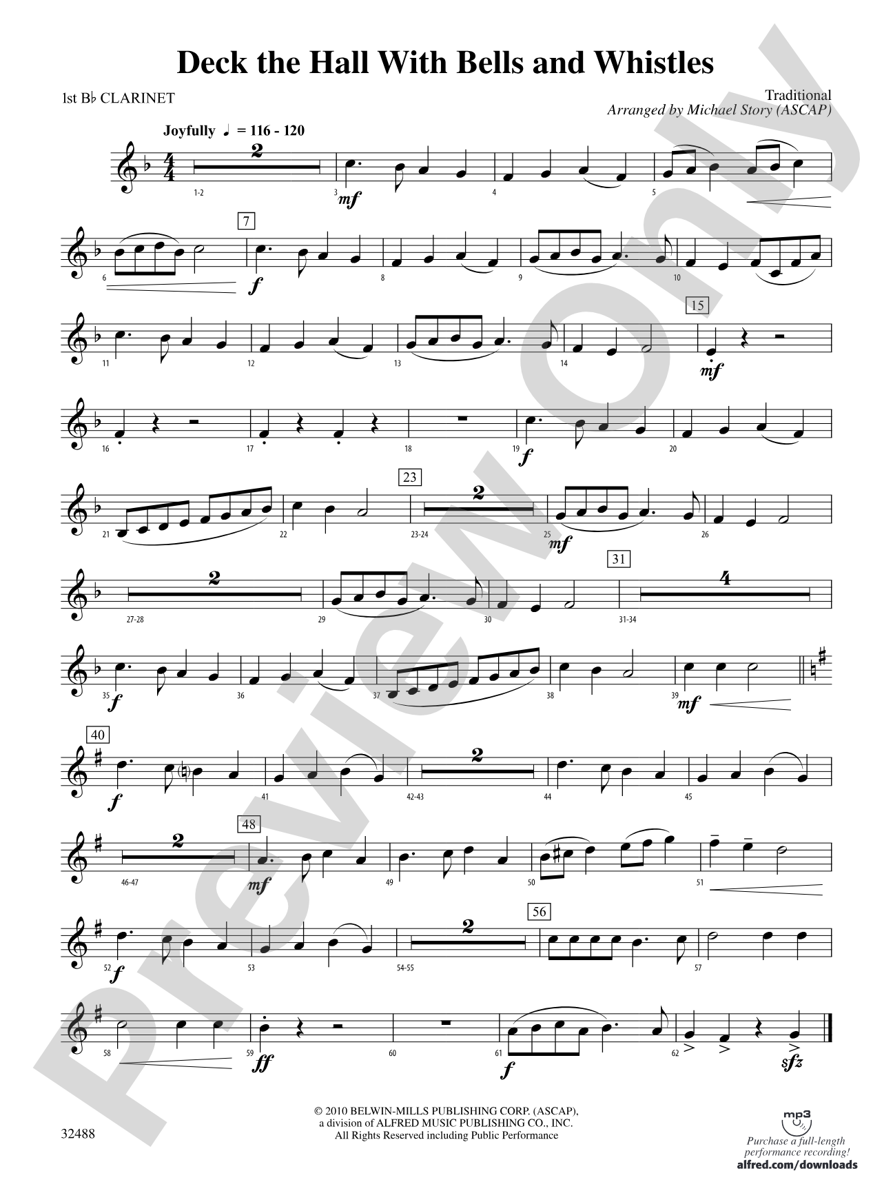 Deck the Hall with Bells and Whistles: 1st B-flat Clarinet