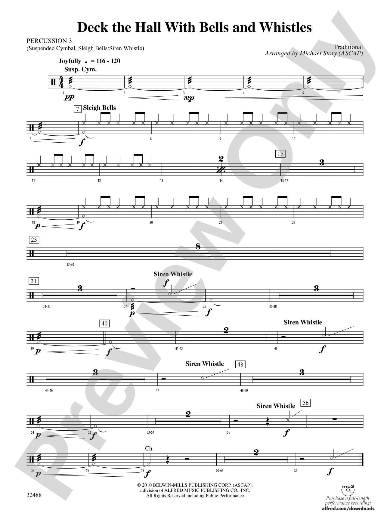 Deck the Hall with Bells and Whistles: 3rd Percussion