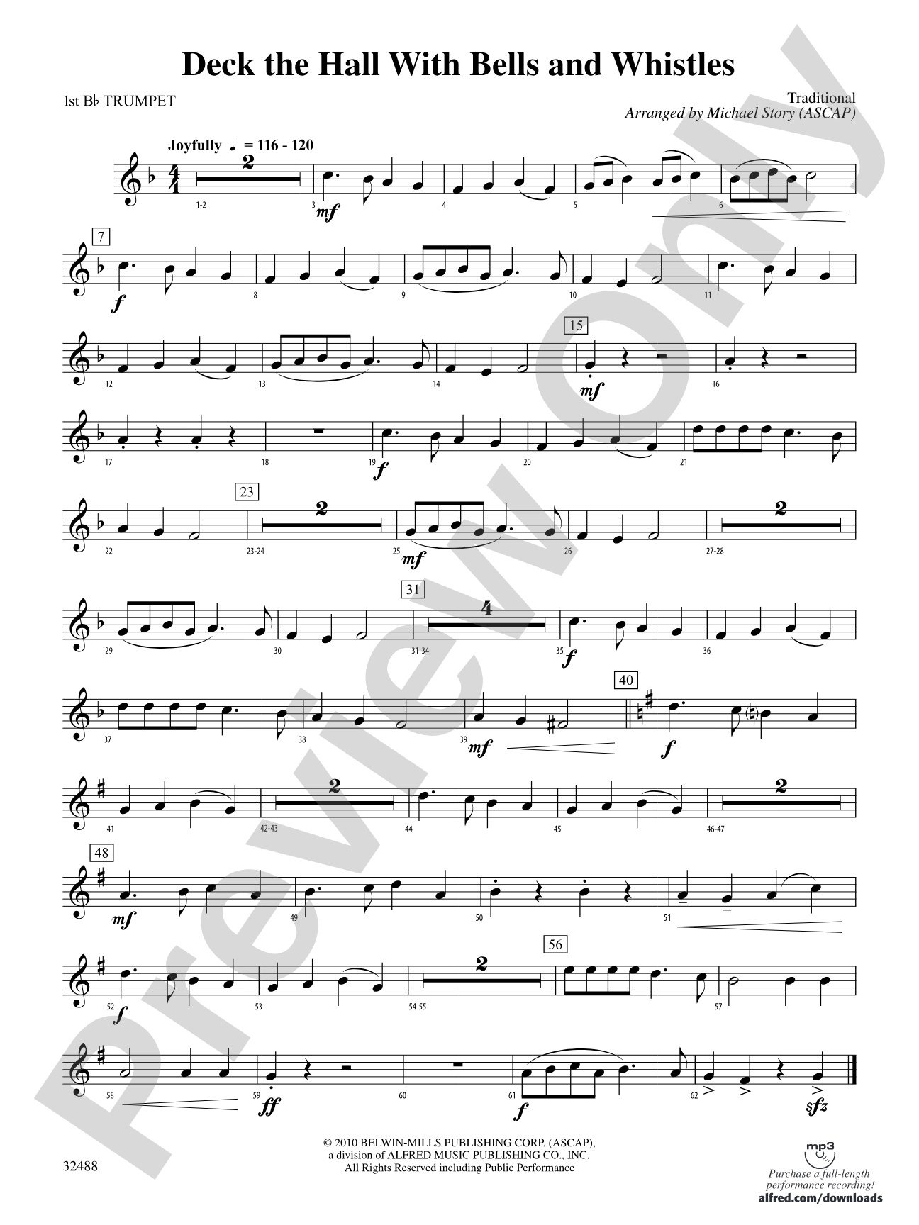 Deck the Hall with Bells and Whistles: 1st B-flat Trumpet