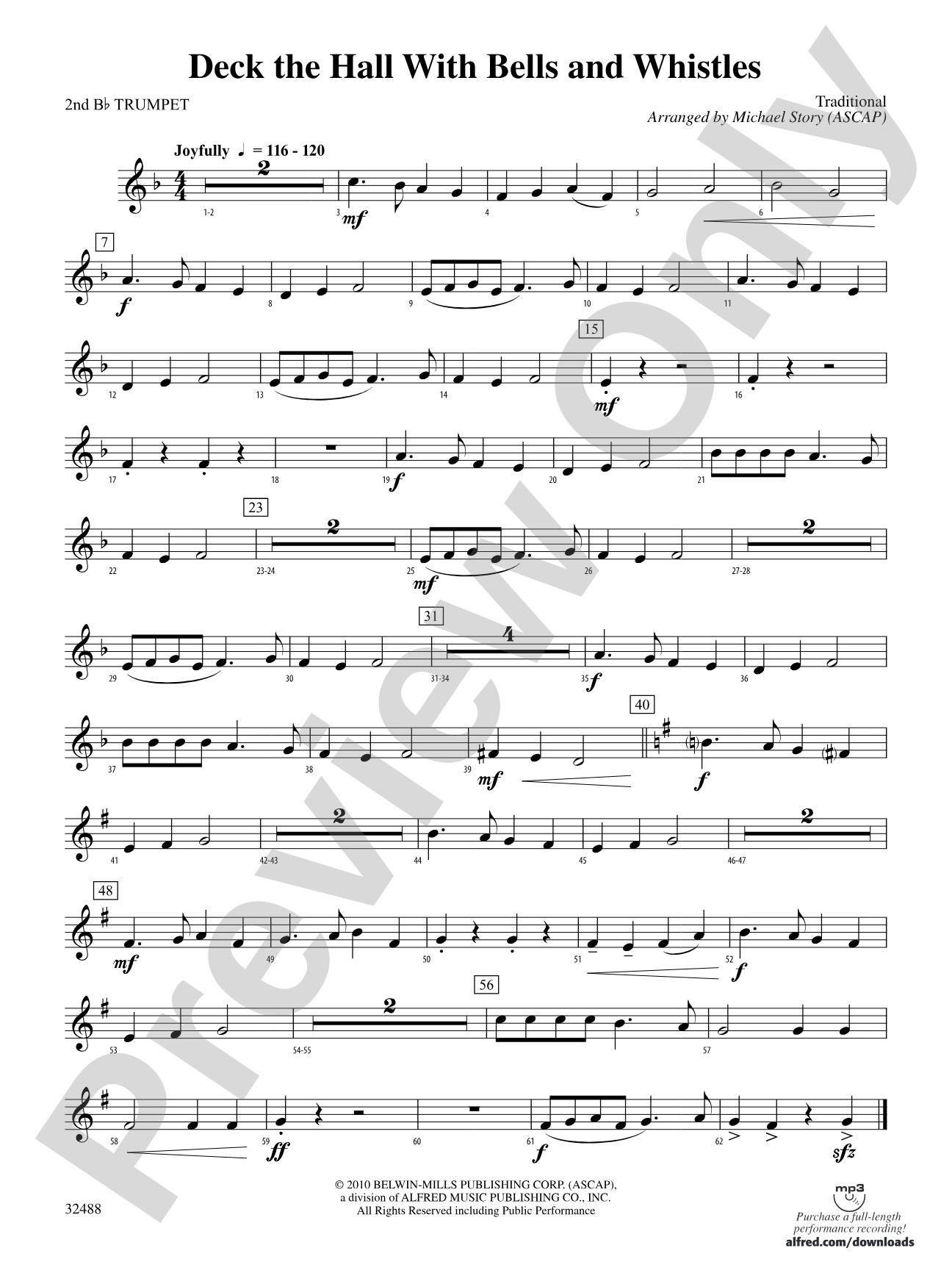 Deck the Hall with Bells and Whistles: 2nd B-flat Trumpet