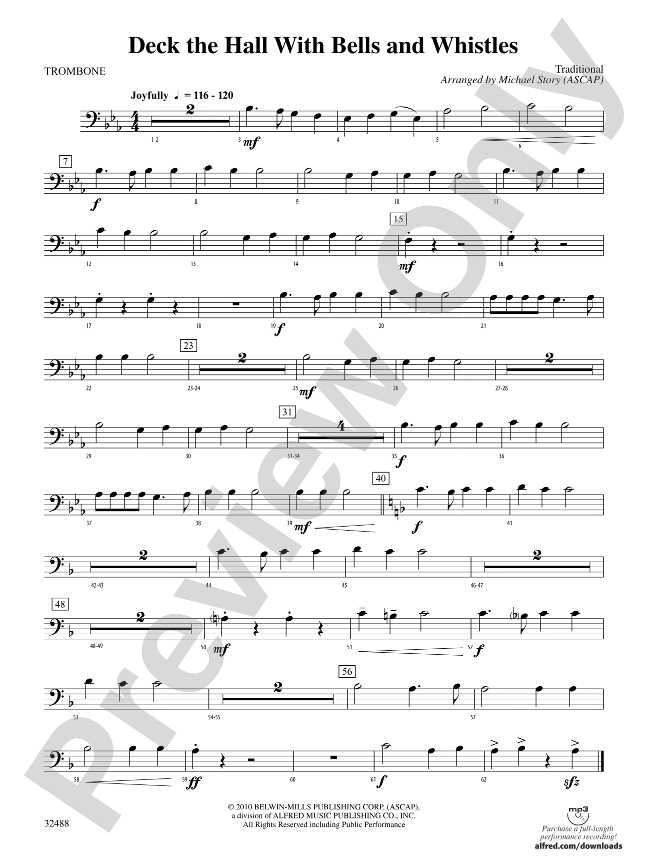 Deck the Hall with Bells and Whistles: 1st Trombone