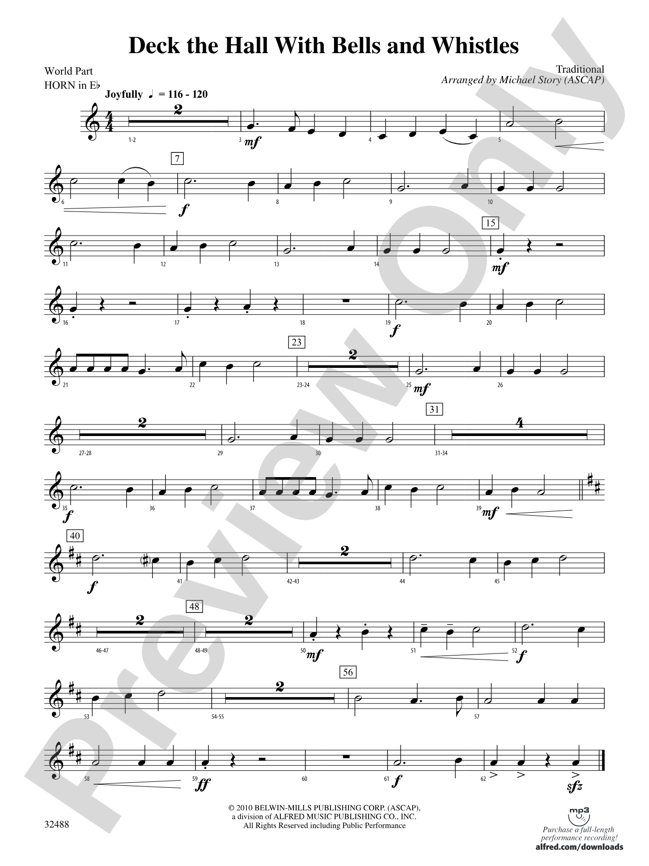 Deck the Hall with Bells and Whistles: (wp) 1st Horn in E-flat