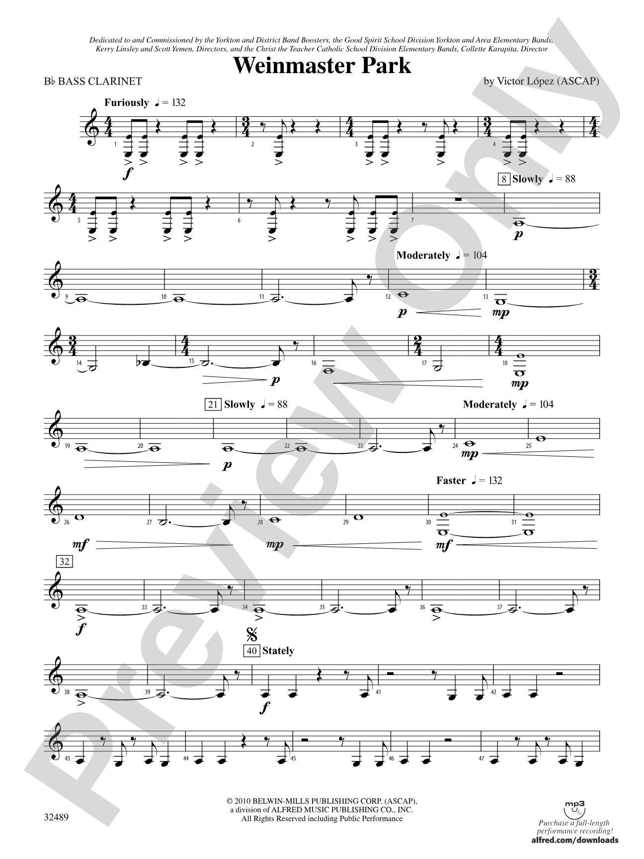 Weinmaster Park: B-flat Bass Clarinet