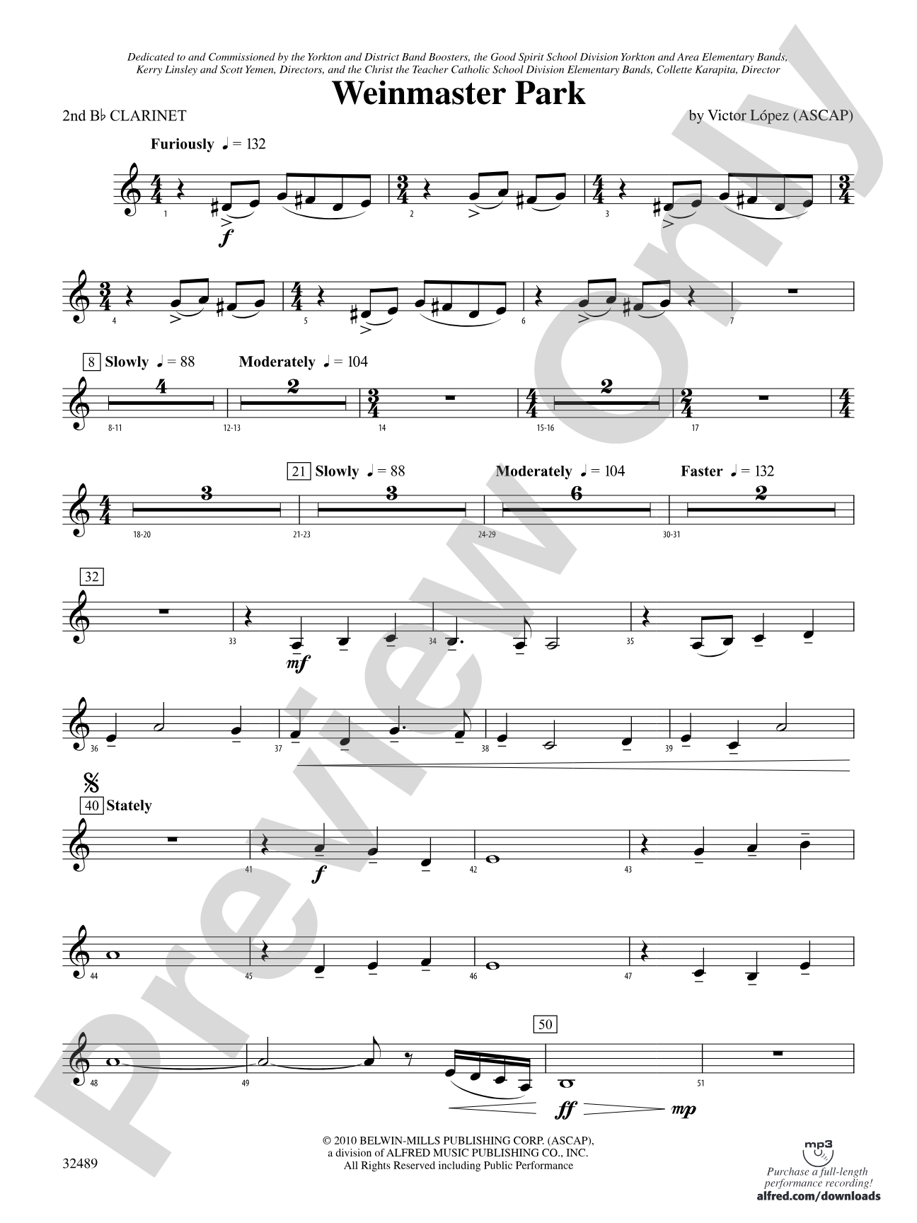 Weinmaster Park: 2nd B-flat Clarinet