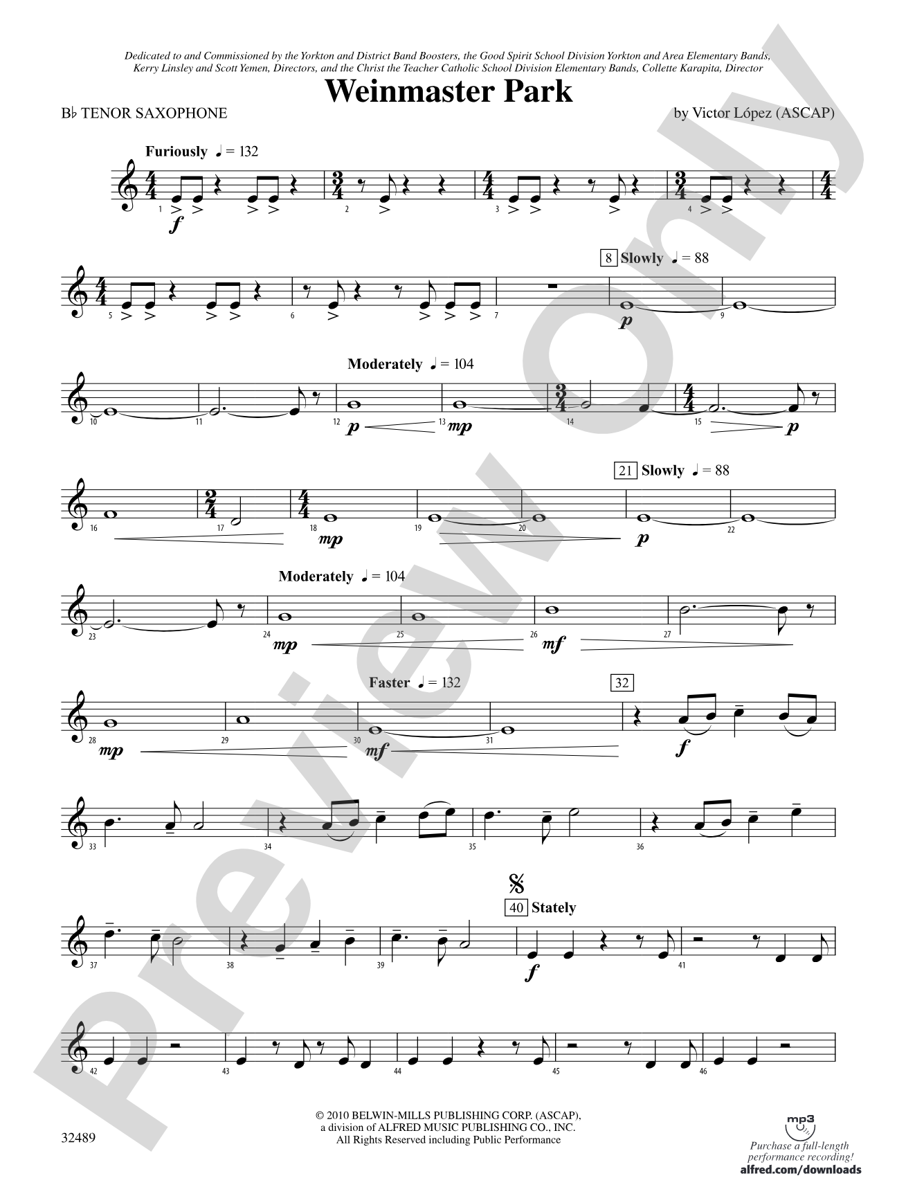 Weinmaster Park: B-flat Tenor Saxophone