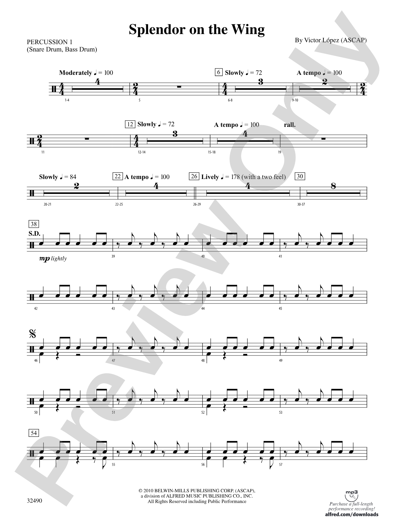 Splendor on the Wing: 1st Percussion