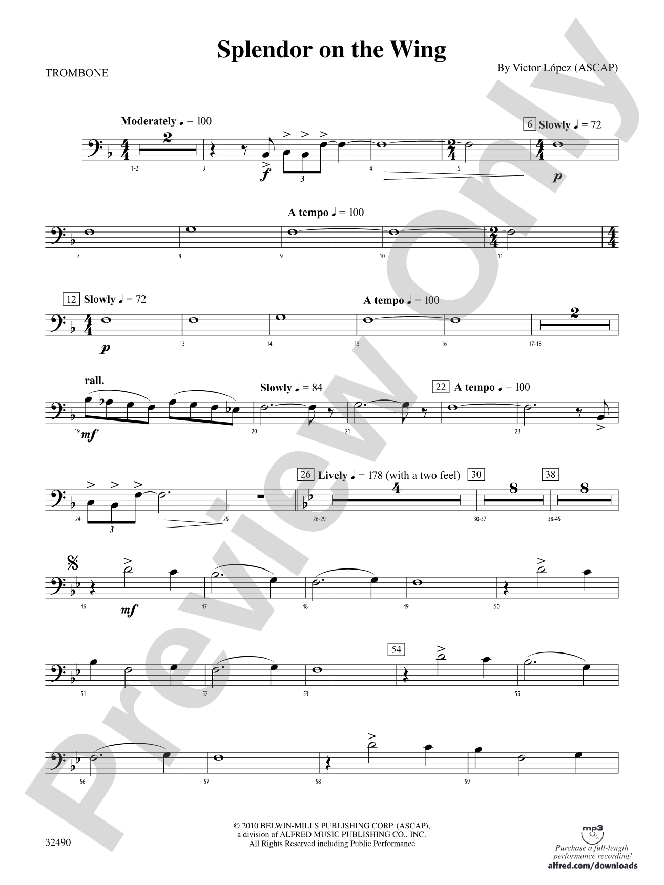 Splendor on the Wing: 1st Trombone