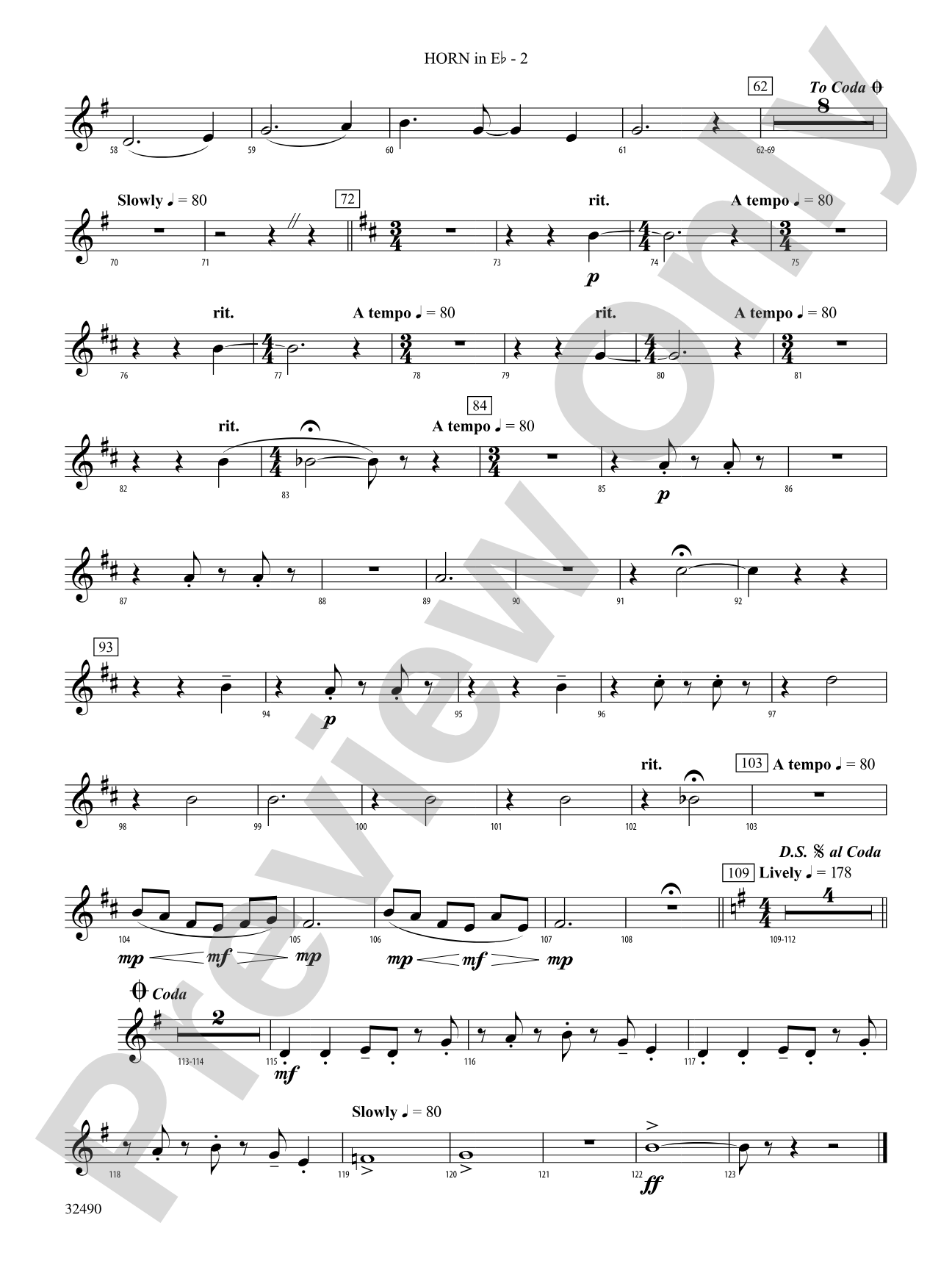 Splendor on the Wing: (wp) 1st Horn in E-flat
